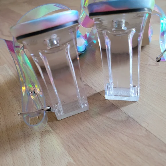 Iridescent Block Heel Sandals Transparent Laser Evening Party - Picture 5 of 9